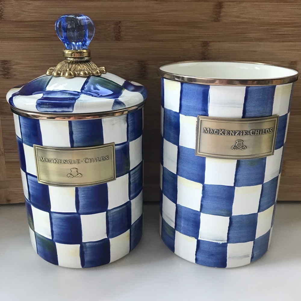 MacKenzie-Childs Royal Check Canisters